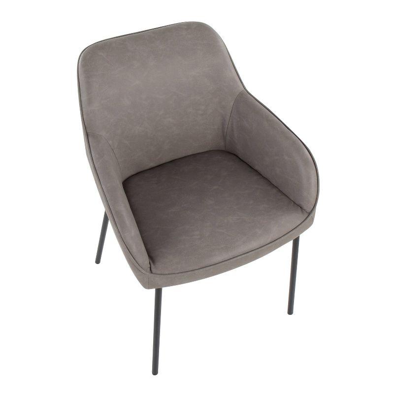 Set of 2 Daniella PU Leather/Steel Dining Chairs Black/Gray - LumiSource