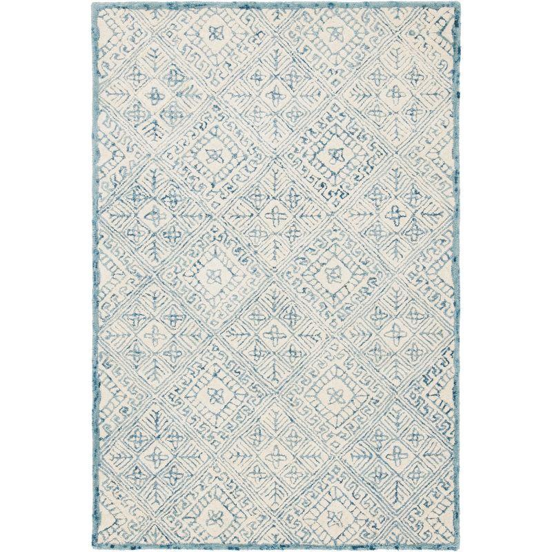 Glamour GLM660 Hand Tufted Indoor Area Rug - Blue/Ivory - 4'x6' - Safavieh