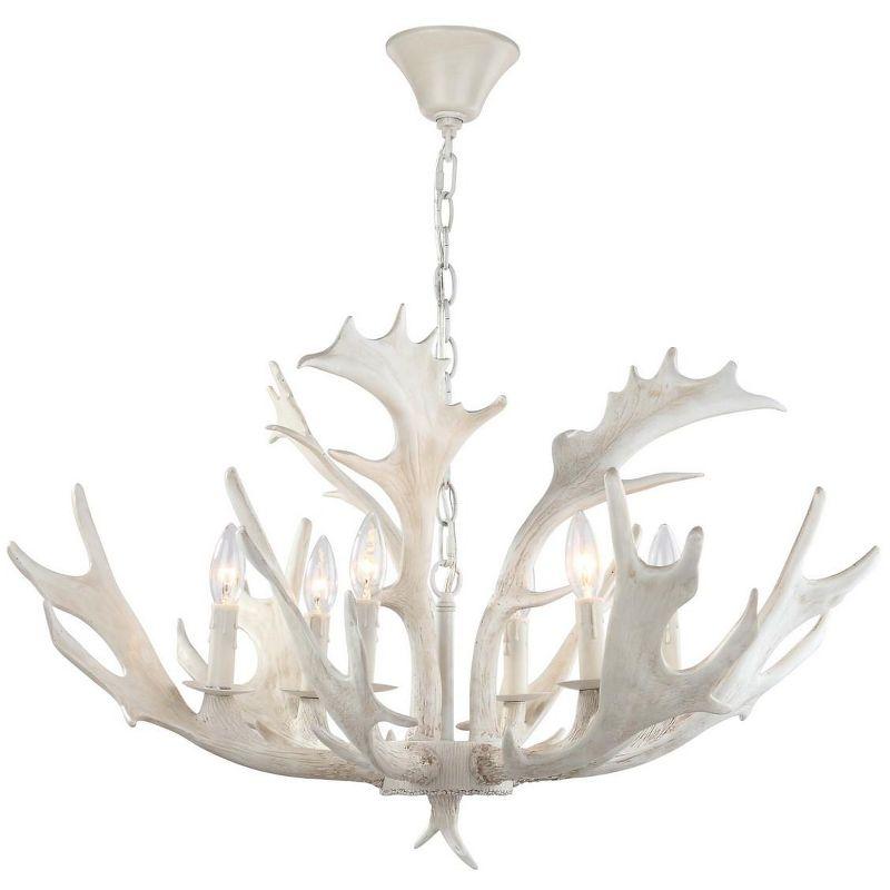 Birch 30 Inch Dia Antler Chandelier - White - Safavieh.