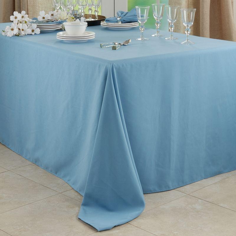 Saro Lifestyle Solid Color Everyday Tablecloth, Aqua, 90" x 132"