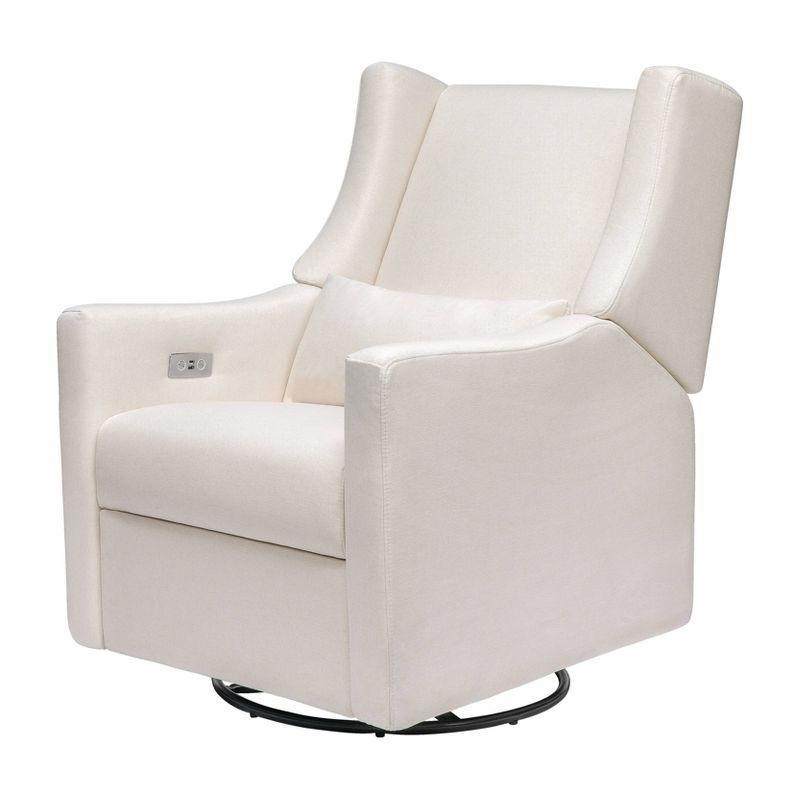 Eco-Weave Cream Performance Swivel Recliner Armchair with USB