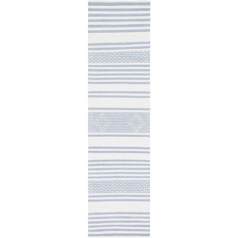 Striped Kilim STK511 Hand Woven Runner Rug - Silver/Ivory - 2'3"x9' - Safavieh.