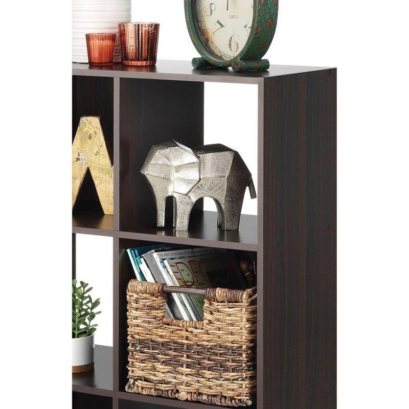 Whitmor 9 Section Cube Organizer Espresso: Universal Storage, 35.5" x 11.75", Particle Board & Steel, Divided Shelves