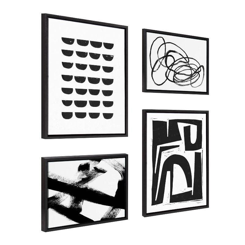 18" x 24" Sylvie Abstract Canvas Art Set by Kate & Laurel: Vertical Digital Prints, Plastic Frame