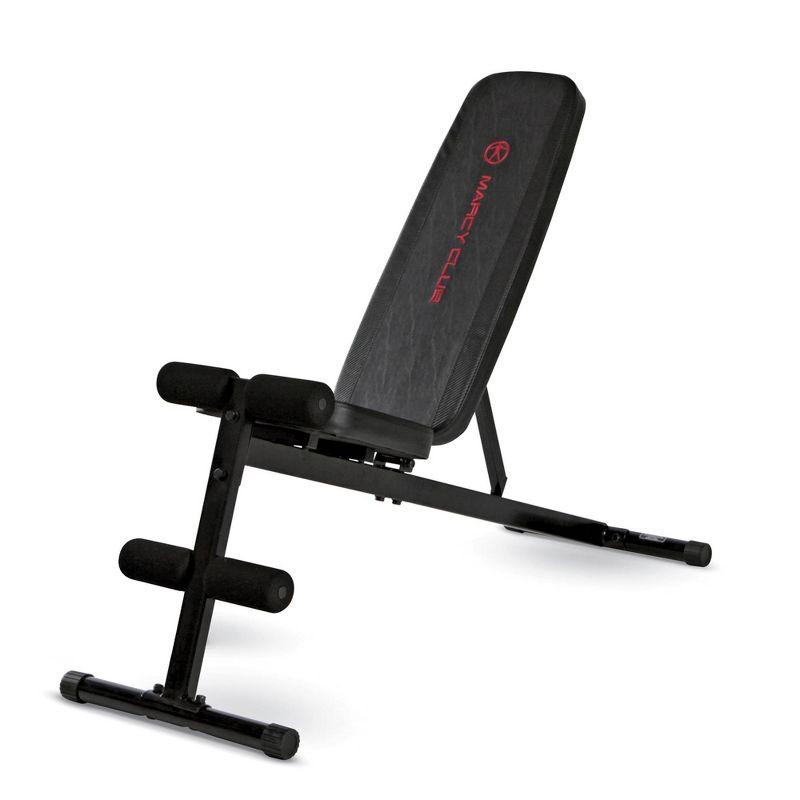 Compact Adjustable Black Utility Weight Bench with High-Density Foam