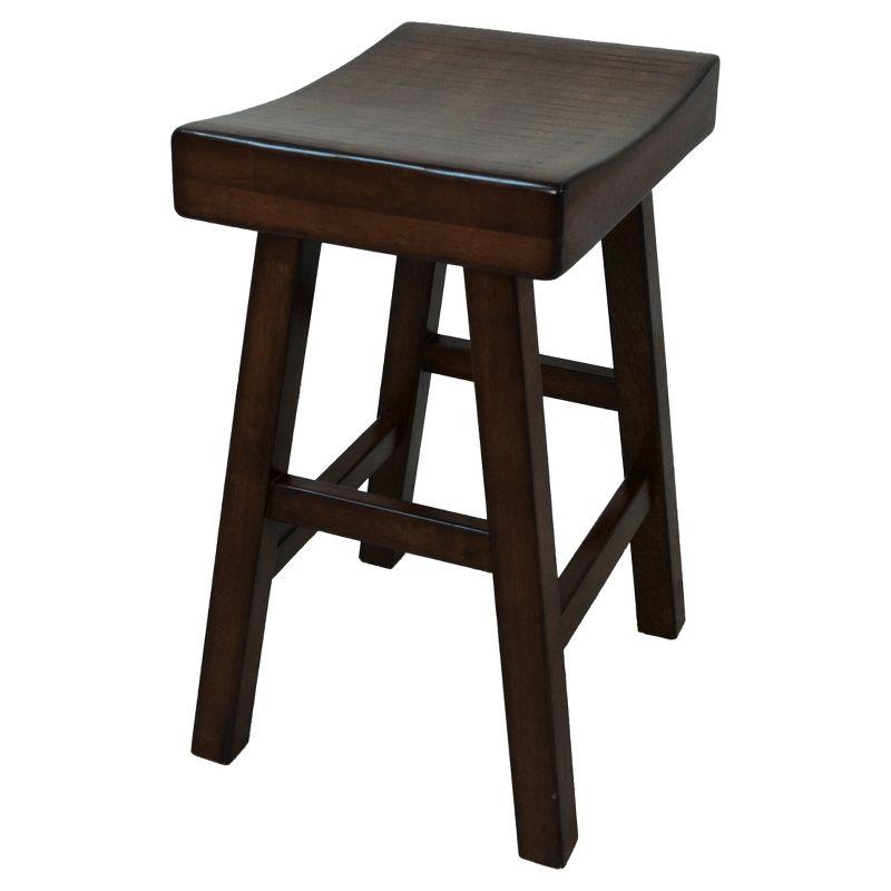 Carolina Living 24"Levi Counter Height Barstool Espresso Brown and Table: Solid Wood, Backless