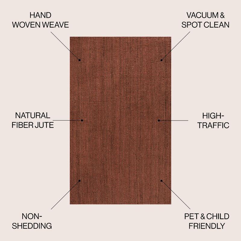 Pata Hand Woven Chunky Jute Terracotta 4 ft. x 6 ft. Area Rug - JONATHAN Y