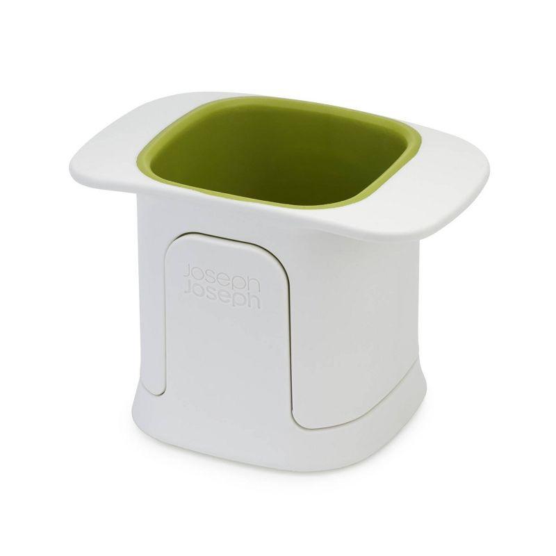 White and Green Box-Shaped Vegetable Chopper with Stainless Steel Blades