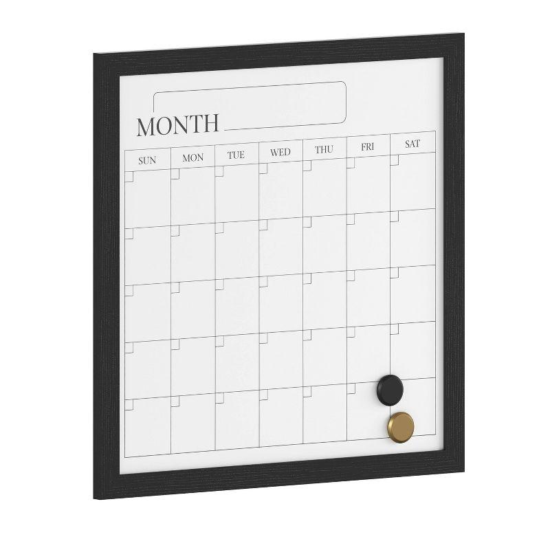 Thomas Martha Stewart Magnetic Monthly Calendar Dry Erase Board with Woodgrain Frame, Dry Erase Marker, and 2 Magnets