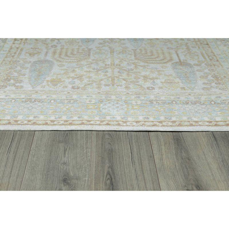 Momeni 4'x6' Isabella Arely Machine Loomed Area Rug Ivory: Classic Medallion Pattern, Low Pile, Indoor Use, Polyester