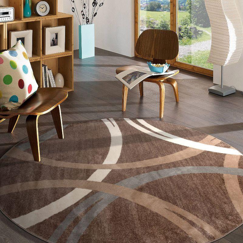 World Rug Gallery Contemporary Abstract Circles Design Area Rug