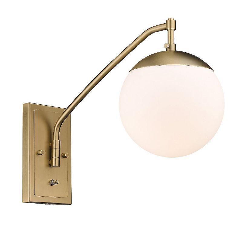 Brushed Bronze Articulating Wall Sconce with Globe Shade