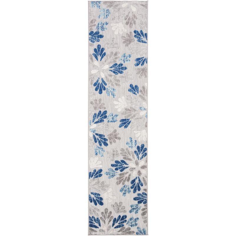 Cabana CBN800 Power Loomed Indoor and Outdoor Runner Rug - Grey/Blue - 2'x10' - Safavieh.