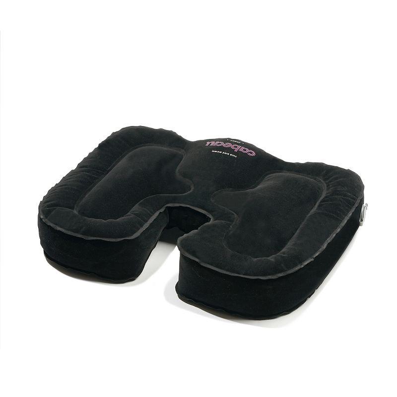 Black Ergonomic Inflatable Seat Cushion for Tailbone Relief