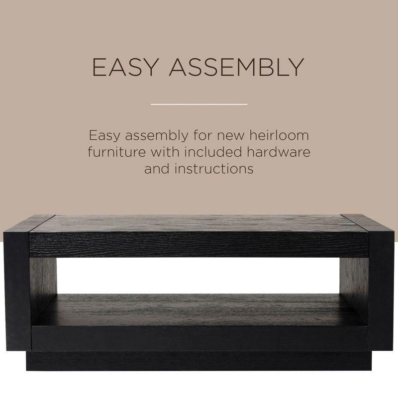 Artemis Black Rectangular Wooden Coffee Table with Storage