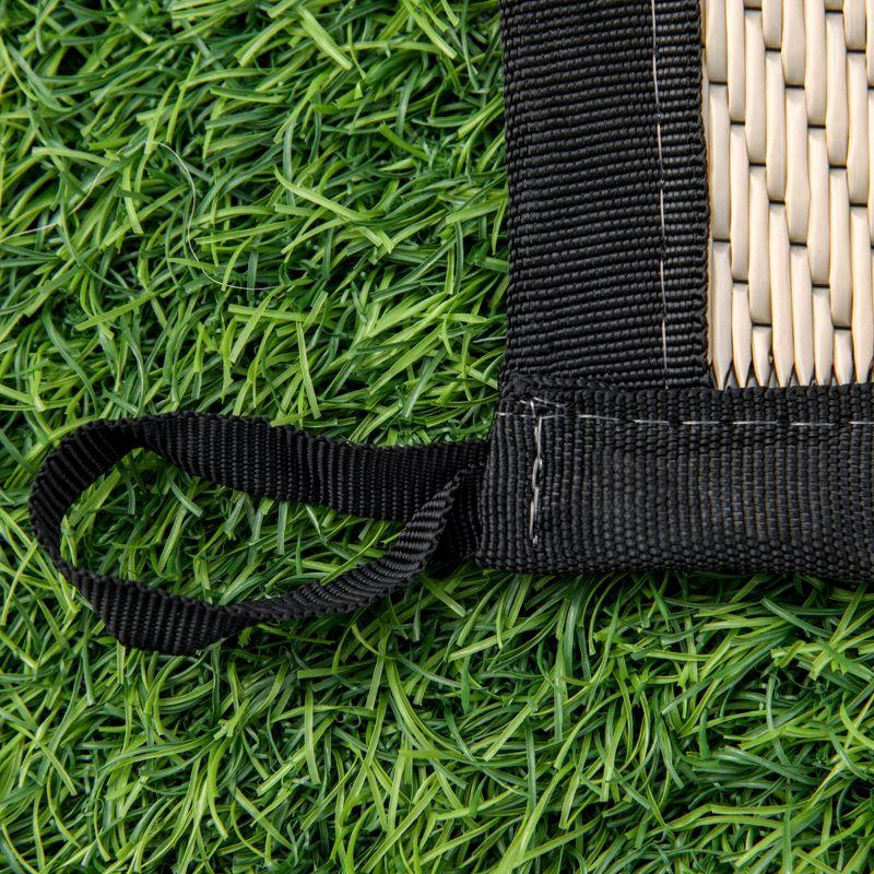 Outsunny RV Mat, Outdoor Patio Rug / Large Camping Carpet, 9' x 18', Waterproof Plastic Straw, Reversible, Black & Beige