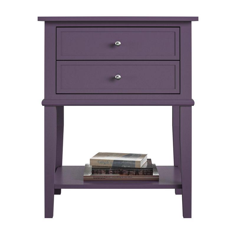 Franklin Traditional Purple Accent Table with Dual Storage Drawers