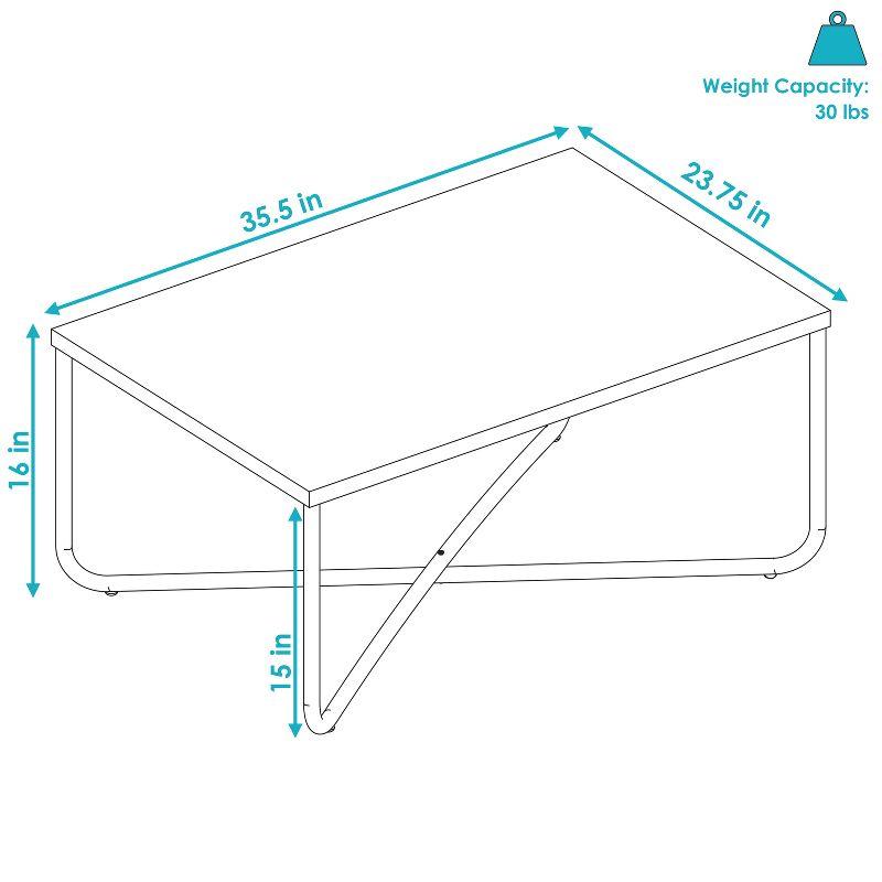 Sunnydaze Indoor MDP Cross Legs Coffee Table - MDP Construction - Brown