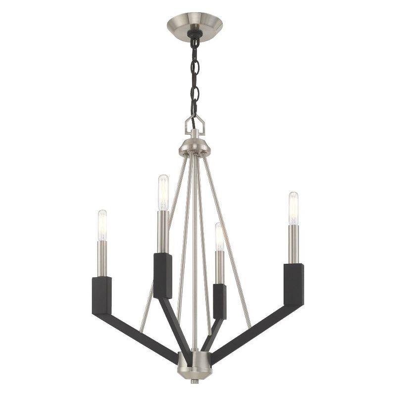 Livex Lighting Beckett 4 - Light Chandelier in  Brushed Nickel/Black