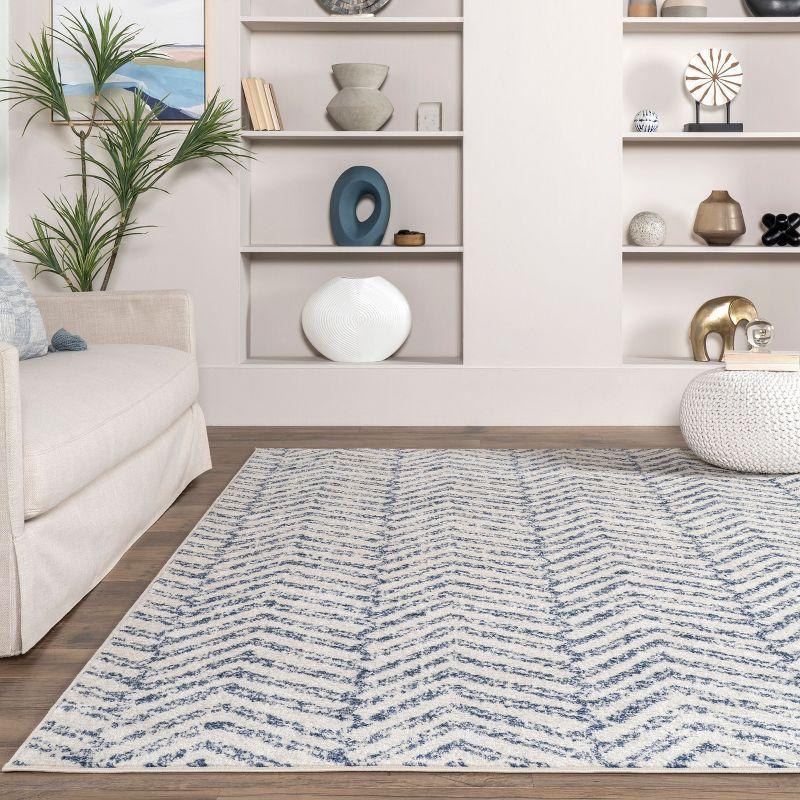 Nuloom Rosanne Chevron 7x9 Indoor Area Rug for Living Room Bedroom Dining Room Kitchen, Blue/Ivory