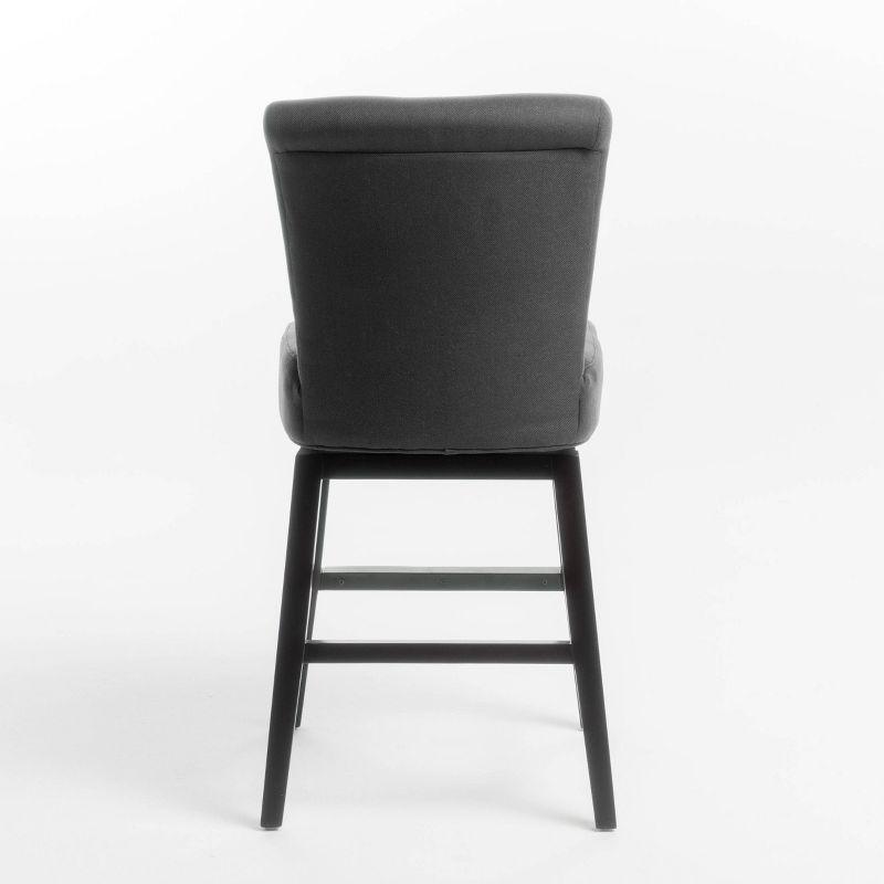 Tracy Swivel Counter Height Barstool Dark Charcoal - Christopher Knight Home: Upholstered, 250lb Capacity, Hardwood Frame