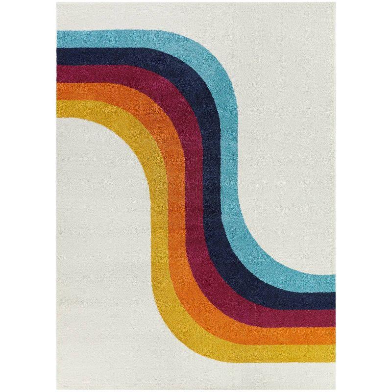 4'x6' Caroline Abstract Kids' Rug Cream - Balta Rugs: Playroom, Bedroom, Transitional, UV & Stain-Resistant