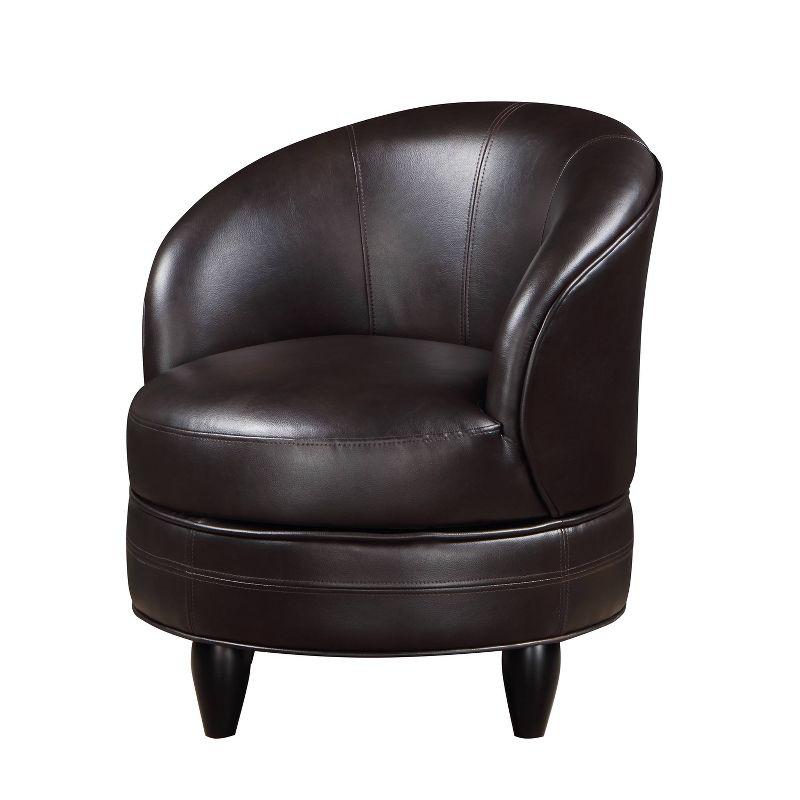 Sophia Faux Leather Swivel Accent Chair Brown - Steve Silver Co.