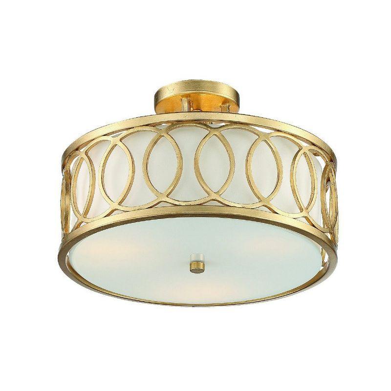 Crystorama Lighting Graham 3 - Light Semi-Flush Mount in  Antique Gold