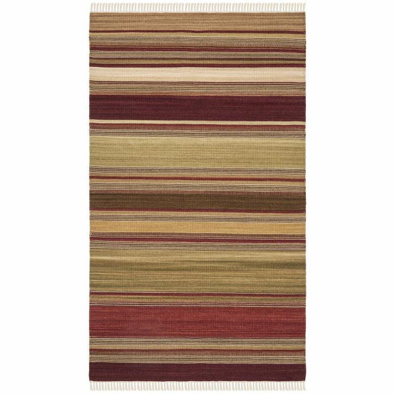 Striped Kilim STK313 Hand Woven Indoor Accent Rug - Red - 3'x5' - Safavieh