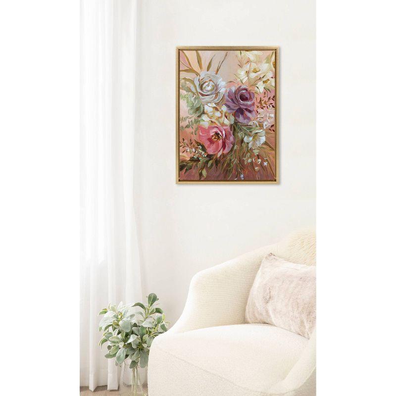 18" x 24" Sylvie Rose Bouquet Framed Canvas by Annie Quigley - Kate & Laurel All Things Decor