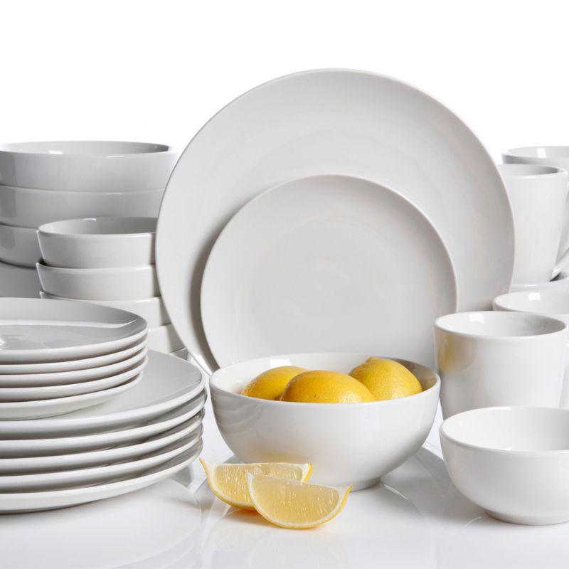 Gibson 30-Piece White Porcelain Dinnerware Set for 6