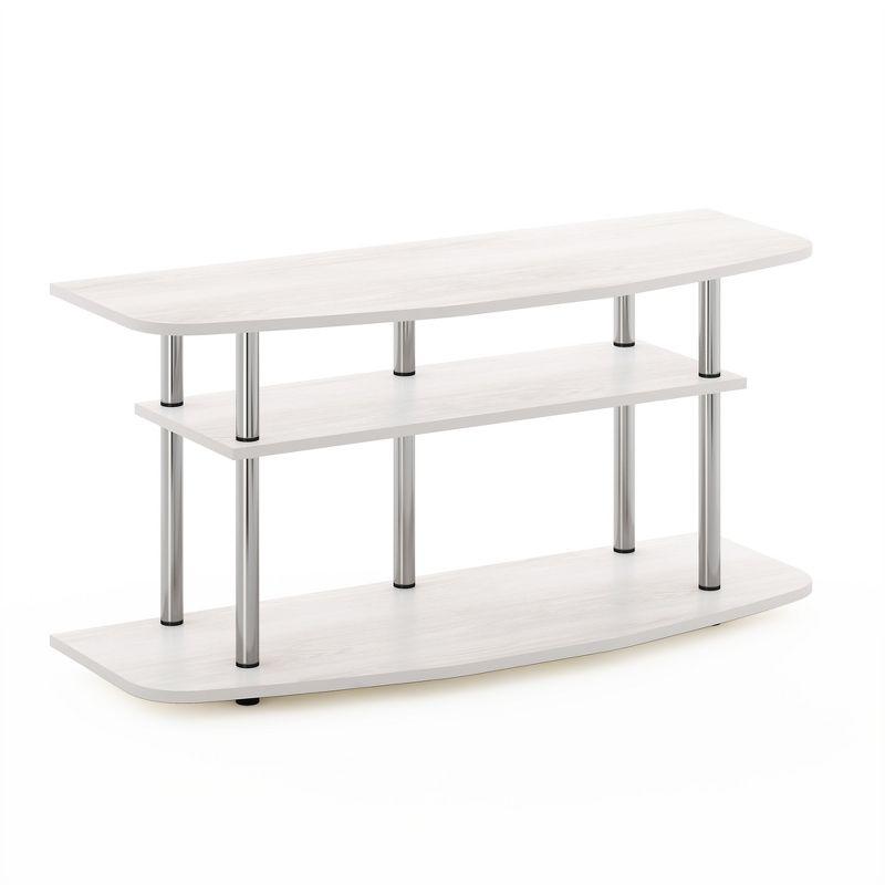 Furinno 3-Tier No Tools TV Stand Entertainment Center Hold up to 46" TV White Oak
