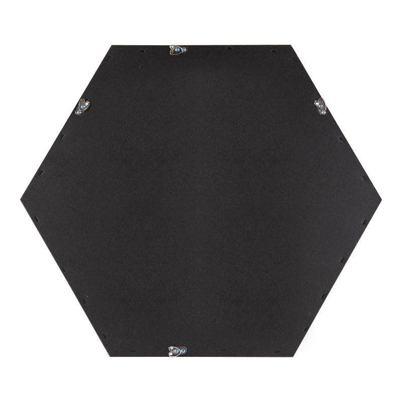 HexaGleam 30" Modern Black Hexagon Vanity Wall Mirror