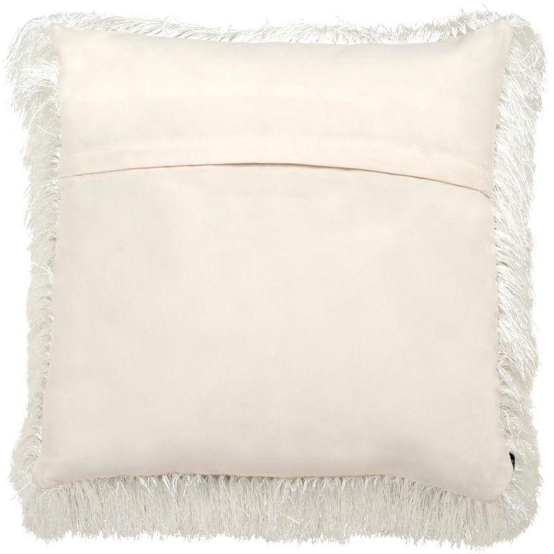 Pearl White 20" Square Shag Indoor/Outdoor Pillow