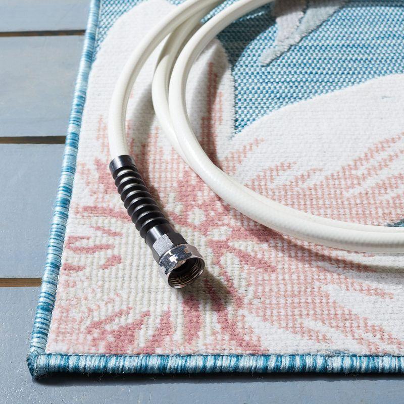 Cabana CBN454 Loomed Indoor/Outdoor Area Rug - Aqua/Rust - 9'x12' - Safavieh