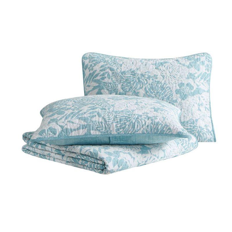 Coastal Breeze Blue Cotton Full/Queen Reversible Quilt Set