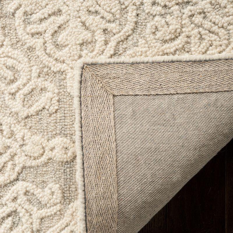 Ivory Floral Hand-Tufted Wool Runner Rug