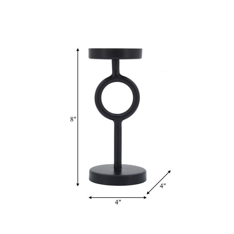 Black Iron 8" Contemporary Ring Candle Holder