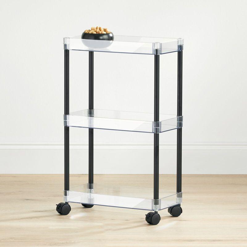 mDesign Slim 3-Tier Portable Household Rolling Cart with Wheels