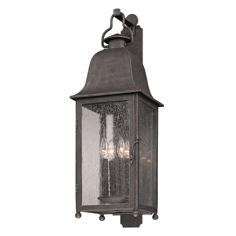 Troy Lighting Larchmont 4 - Light Wall Light in  Aged Pewter Clear Seeded Shade