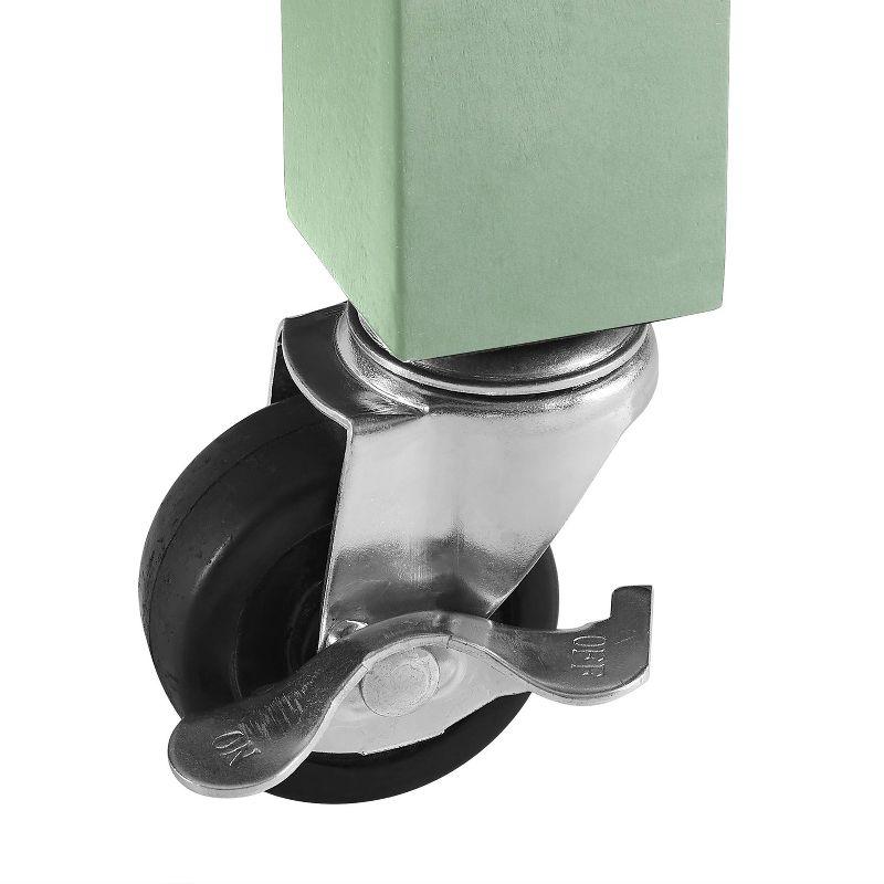 Savannah Wood Top Drop Leaf Kitchen Island/Cart Mint - Crosley: Adjustable Shelves, Spice Rack, Caster Wheels