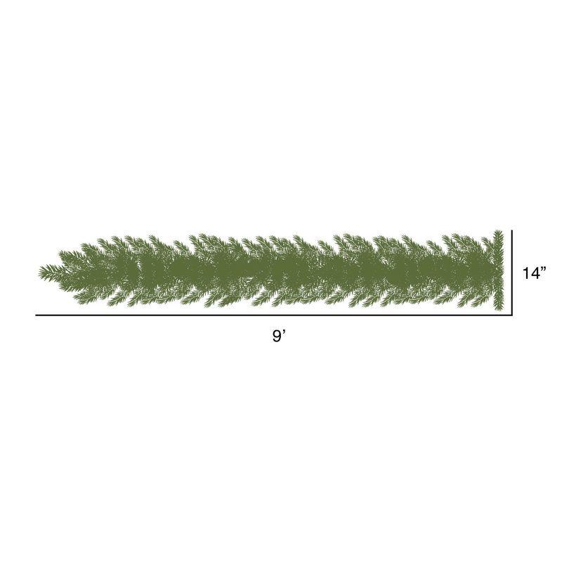 9' Green Douglas Fir Garland with Multi-Colored LED Lights