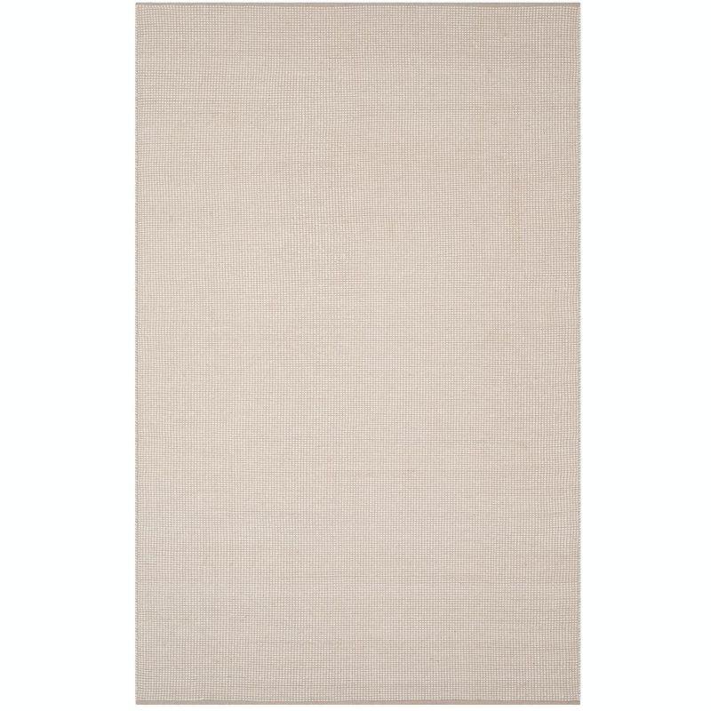 Ivory and Grey Handwoven Cotton Area Rug 3' x 5'