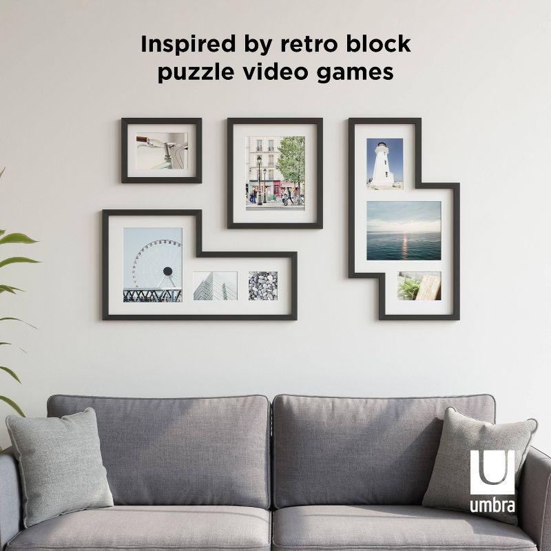 Mingle Gallery Picture Frames Set Black - Umbra: Modern Wall Collage, Multi-Size Photo Display, Sawtooth Mount