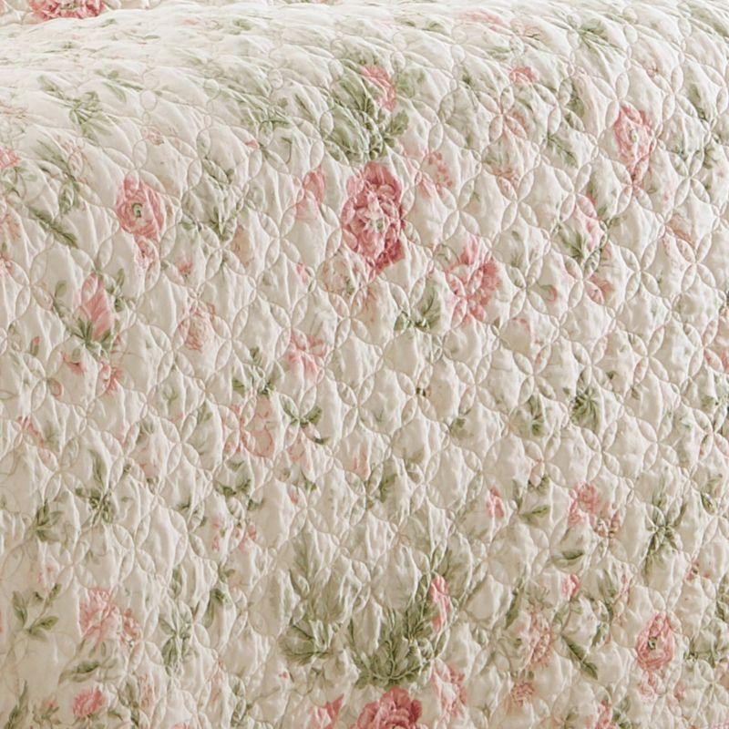 Laura Ashley Breezy Floral Quilt Sham Set Pink