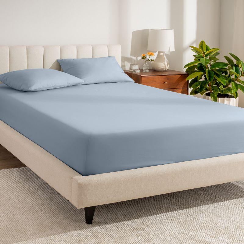 Bare Home 260 Thread Count Organic Cotton Percale Fitted Sheet