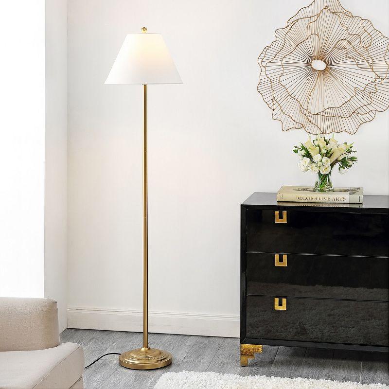 Hallie 68" Gold Floor Lamp with Off-White Shade