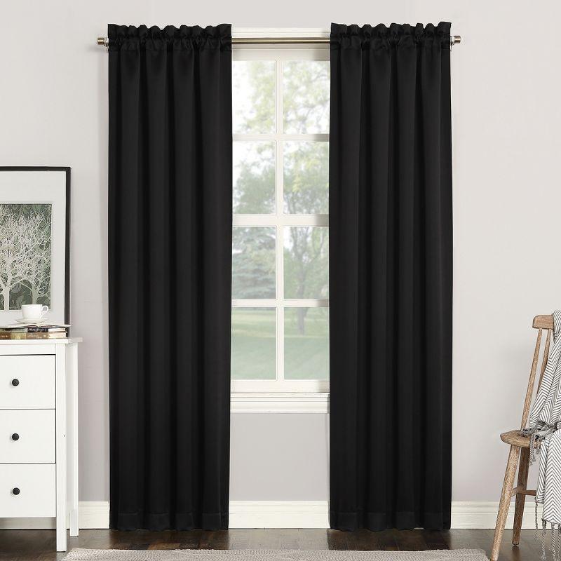 Sun Zero Blackout Kenneth Energy Saving Rod Pocket Curtain Panel