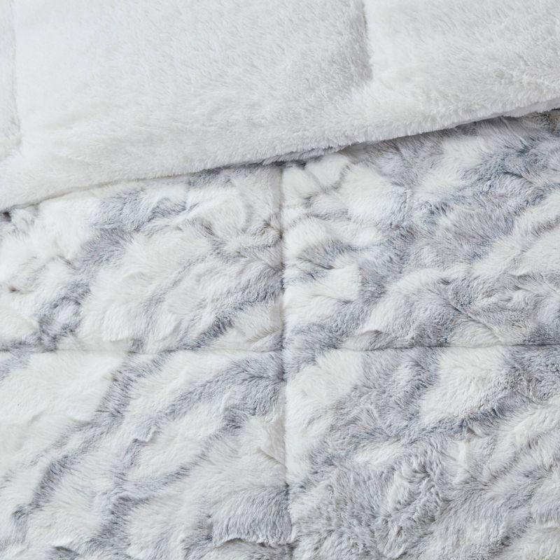 Lana Marble Faux Fur Comforter Set