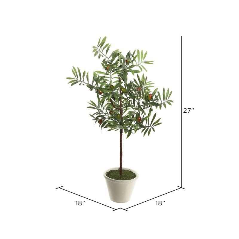 Vickerman 27" Artificial Green Olive Hill Tree.